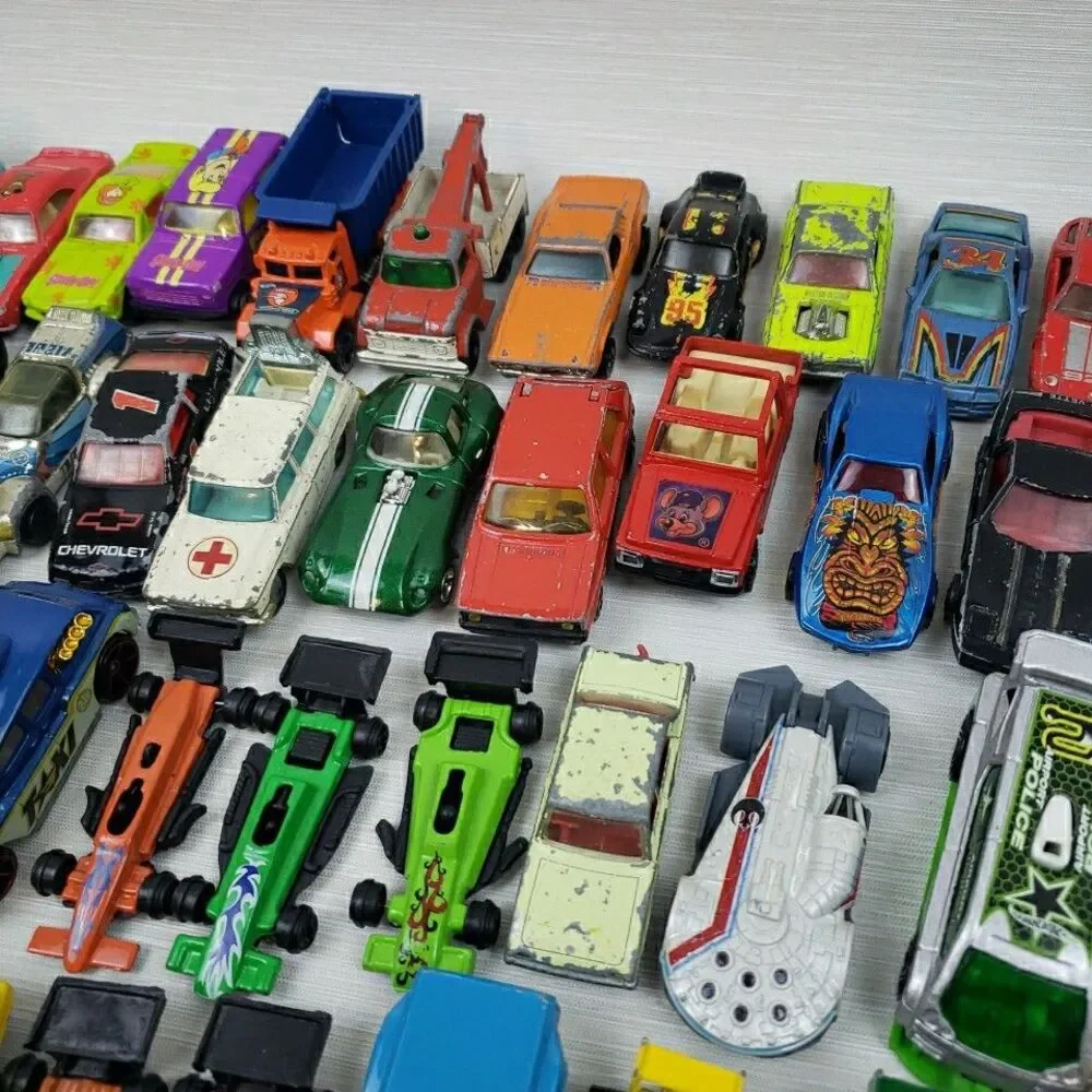 Mix Lot Die Cast 56 Cars Trucks Hot Wheels Golden Lensey Majorette Toy